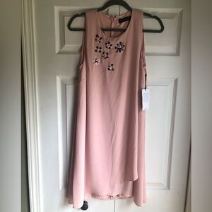 Ivanka Trump, Size 8 dress. Pink with beaded floral detail. Brand new with Tags